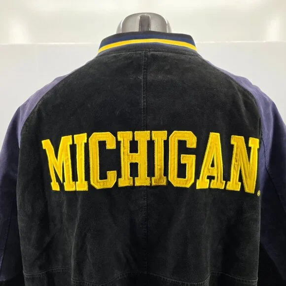 Vintage Michigan Wolverines Varsity Jacket Mens XXLarge SuedeCable Sports